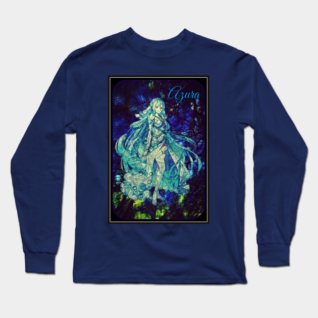 Azura is the Ocean's Gray Waves Long Sleeve T-Shirt by maevestrom